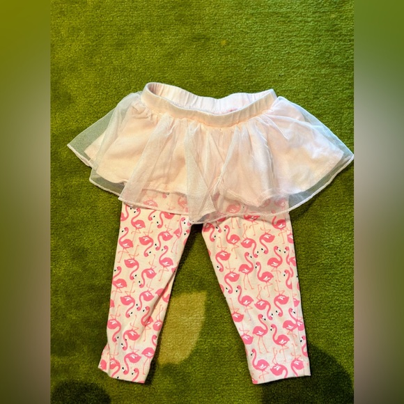 NWOT Carters Pink Flaming Pants w/Pink Tutu Skirt - Picture 2 of 4